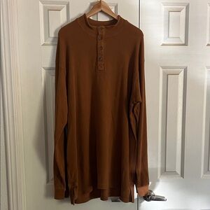 Duluth Trading Co Men's Long Sleeve Henley - Brown